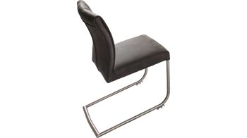 Schwingstuhl Niehoff sitzmoebel aus Stoff in Anthrazit NIEHOFF SITZMÖBEL Schwingstuhl Lisa anthrazitfarbene Mikrofaser & Edelstahl