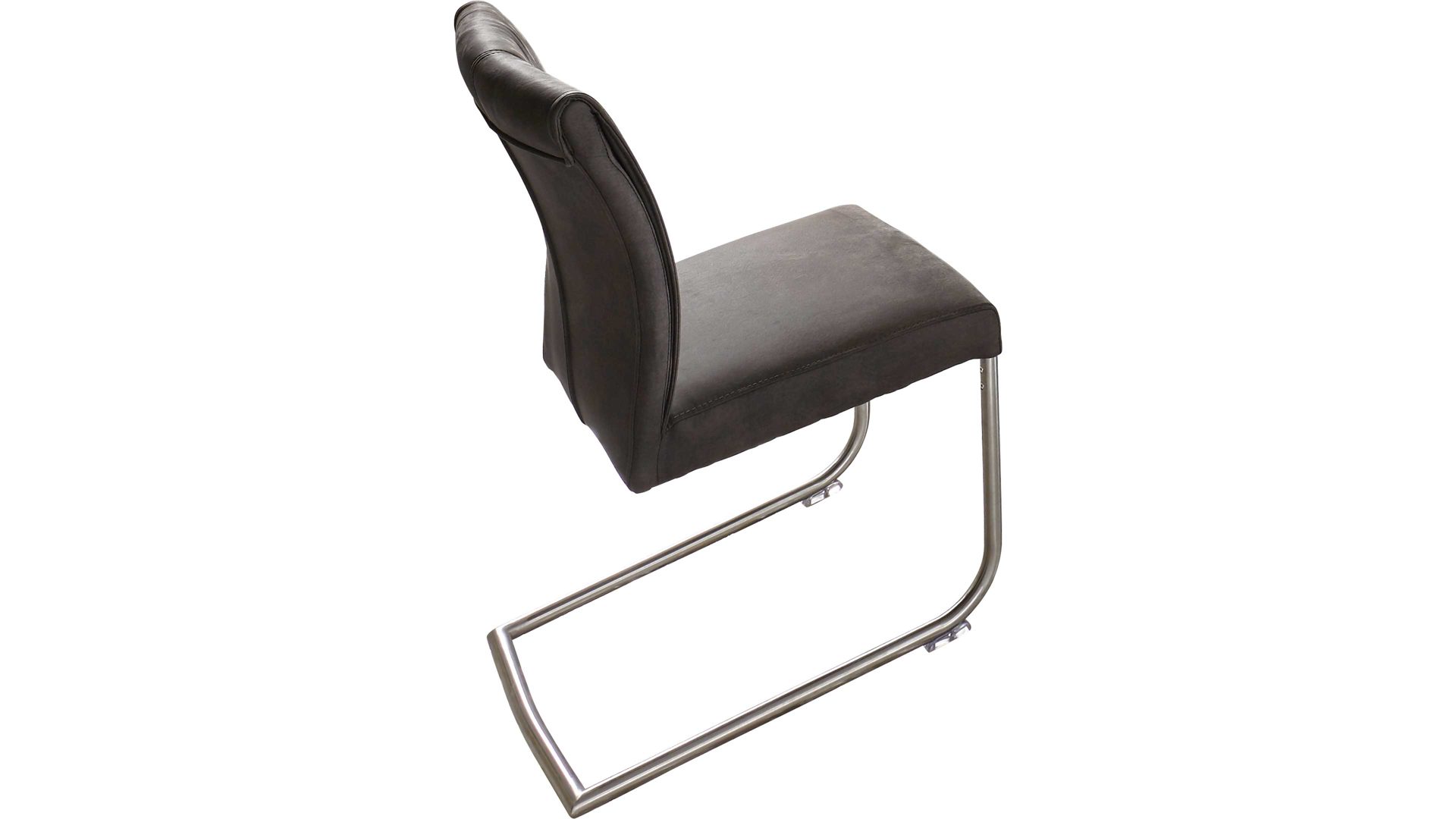 Schwingstuhl Niehoff sitzmoebel aus Stoff in Anthrazit NIEHOFF SITZMÖBEL Schwingstuhl Lisa anthrazitfarbene Mikrofaser & Edelstahl