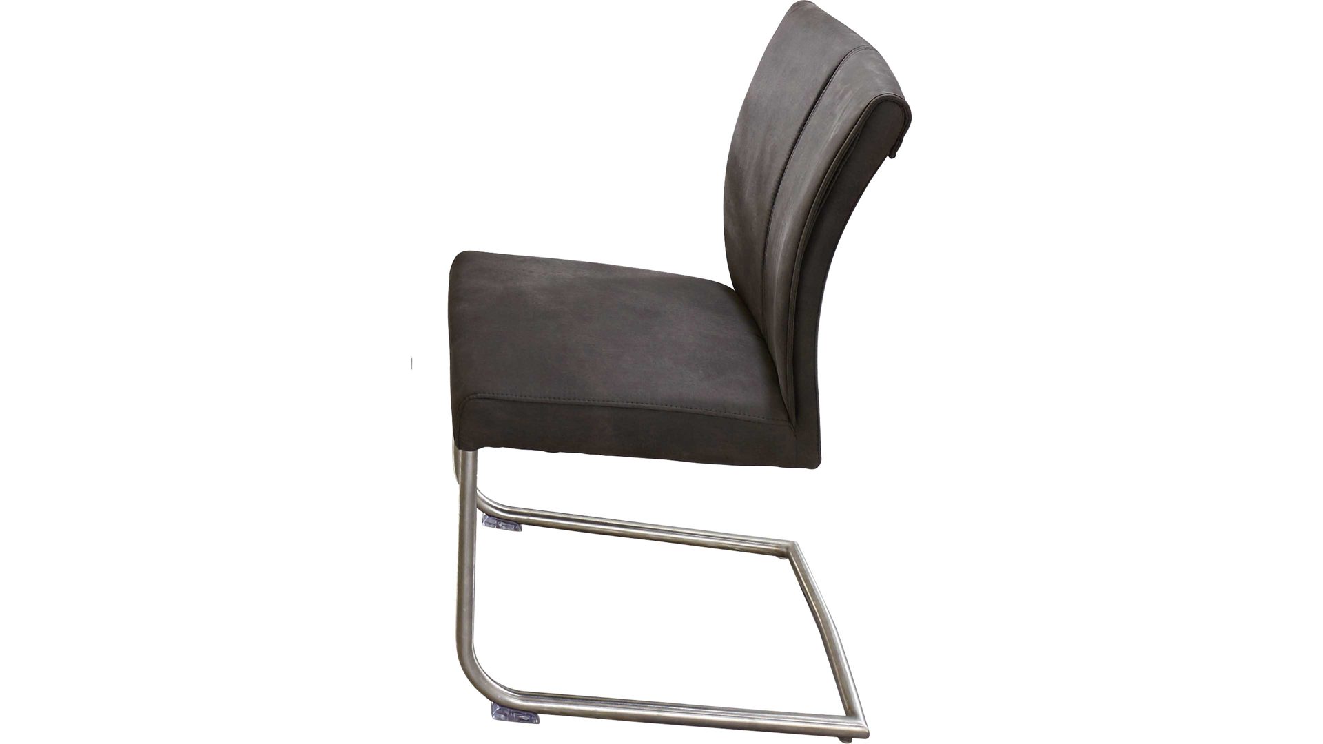 Schwingstuhl Niehoff sitzmoebel aus Stoff in Anthrazit NIEHOFF SITZMÖBEL Schwingstuhl Lisa anthrazitfarbene Mikrofaser & Edelstahl