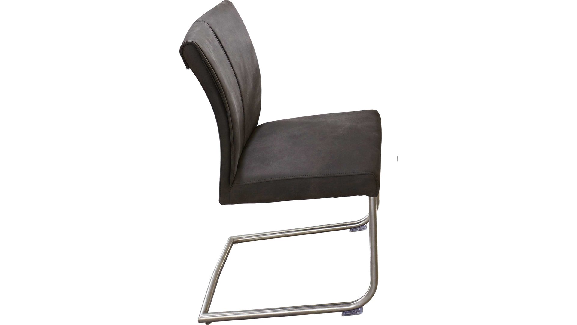 Schwingstuhl Niehoff sitzmoebel aus Stoff in Anthrazit NIEHOFF SITZMÖBEL Schwingstuhl Lisa anthrazitfarbene Mikrofaser & Edelstahl