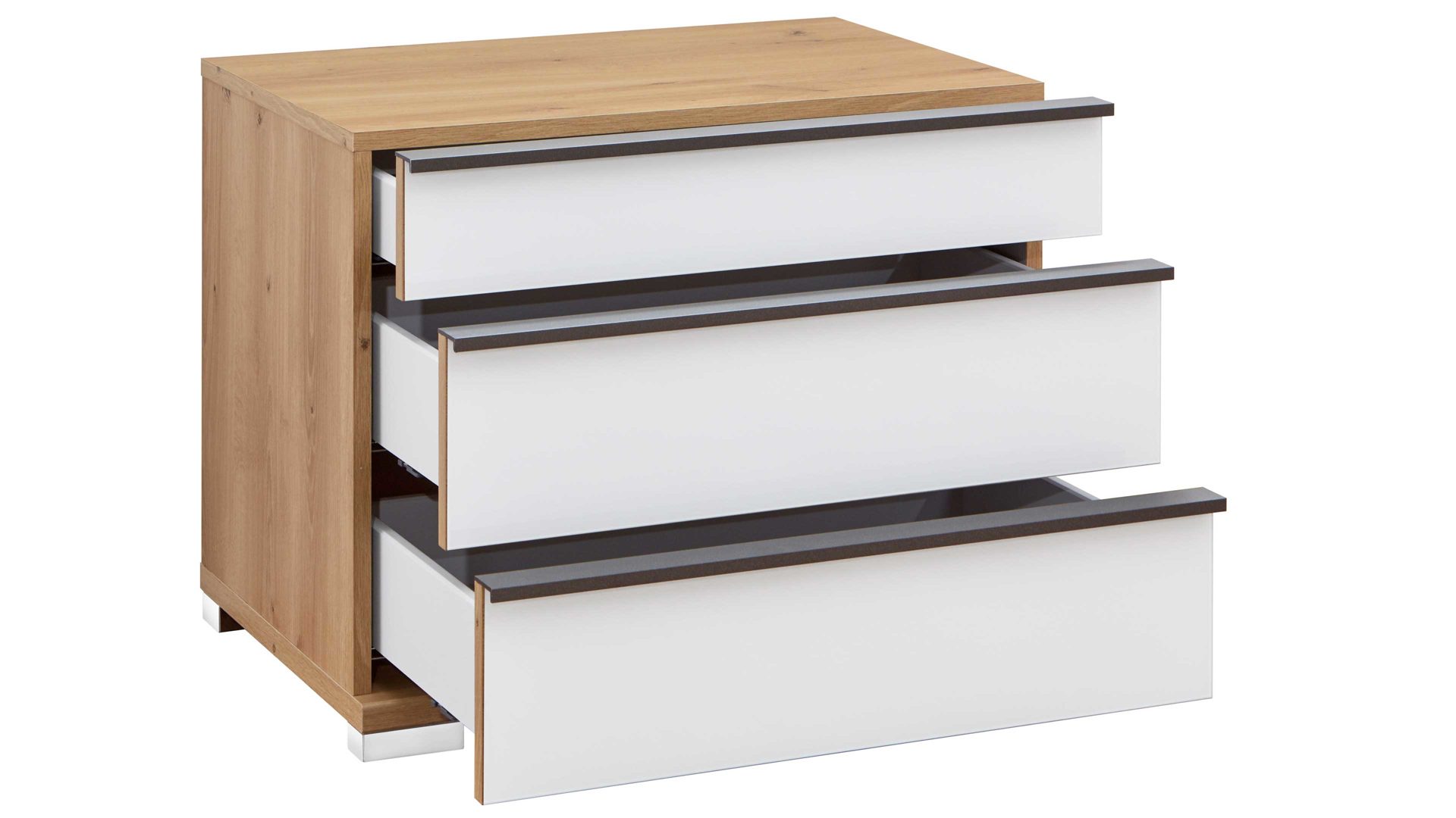 Nachtkommode Wiemann | oeseder aus Holz in Weiß WIEMANN Schlafzimmerprogramm Loft – Nachtkonsolen-Set Bianco Eiche & Weiß – zweiteilig