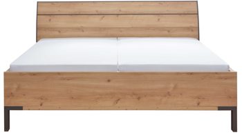 Bettgestell Wiemann | oeseder aus Holz in Holzfarben WIEMANN Schlafzimmerprogramm Loft – Bettgestell Bianco Eiche & Schiefer – Liegefläche ca. 180 x 200 cm