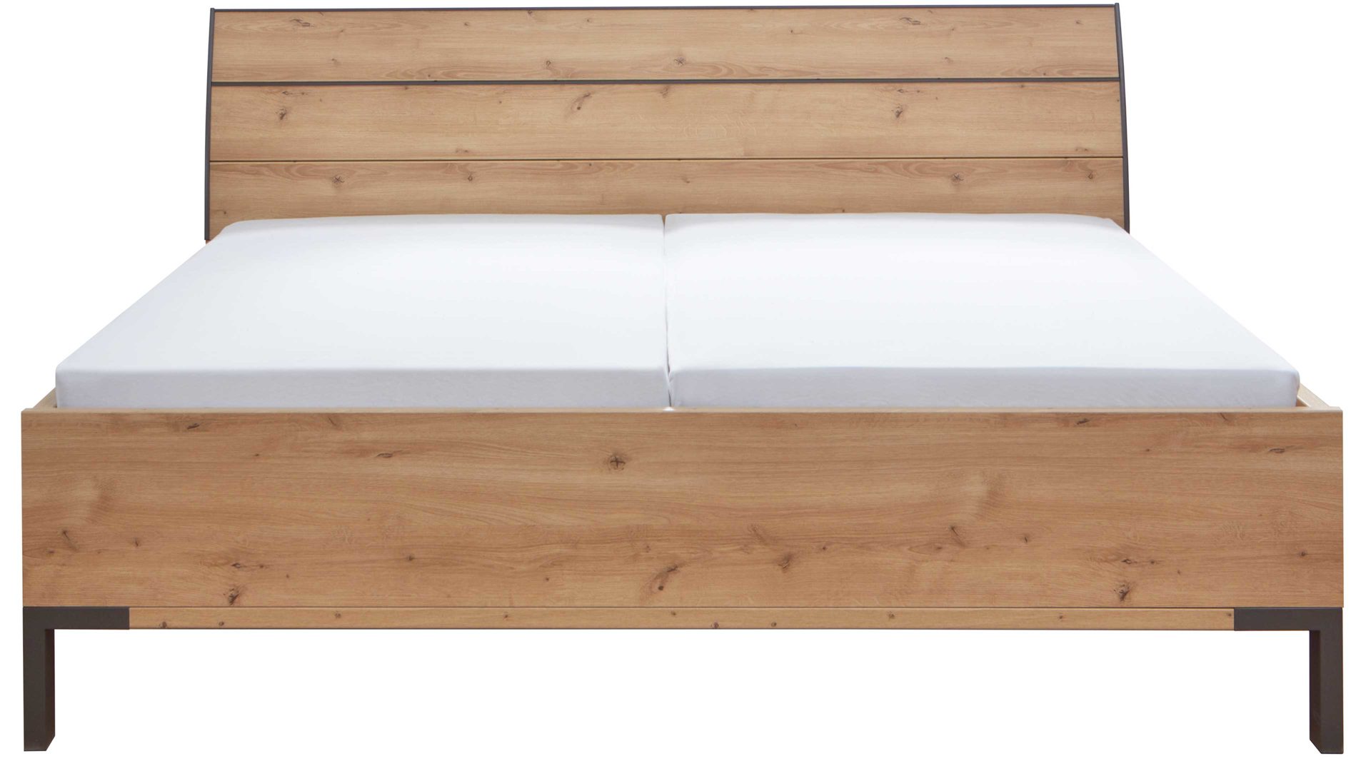 Bettgestell Wiemann | oeseder aus Holz in Holzfarben WIEMANN Schlafzimmerprogramm Loft – Bettgestell Bianco Eiche & Schiefer – Liegefläche ca. 180 x 200 cm