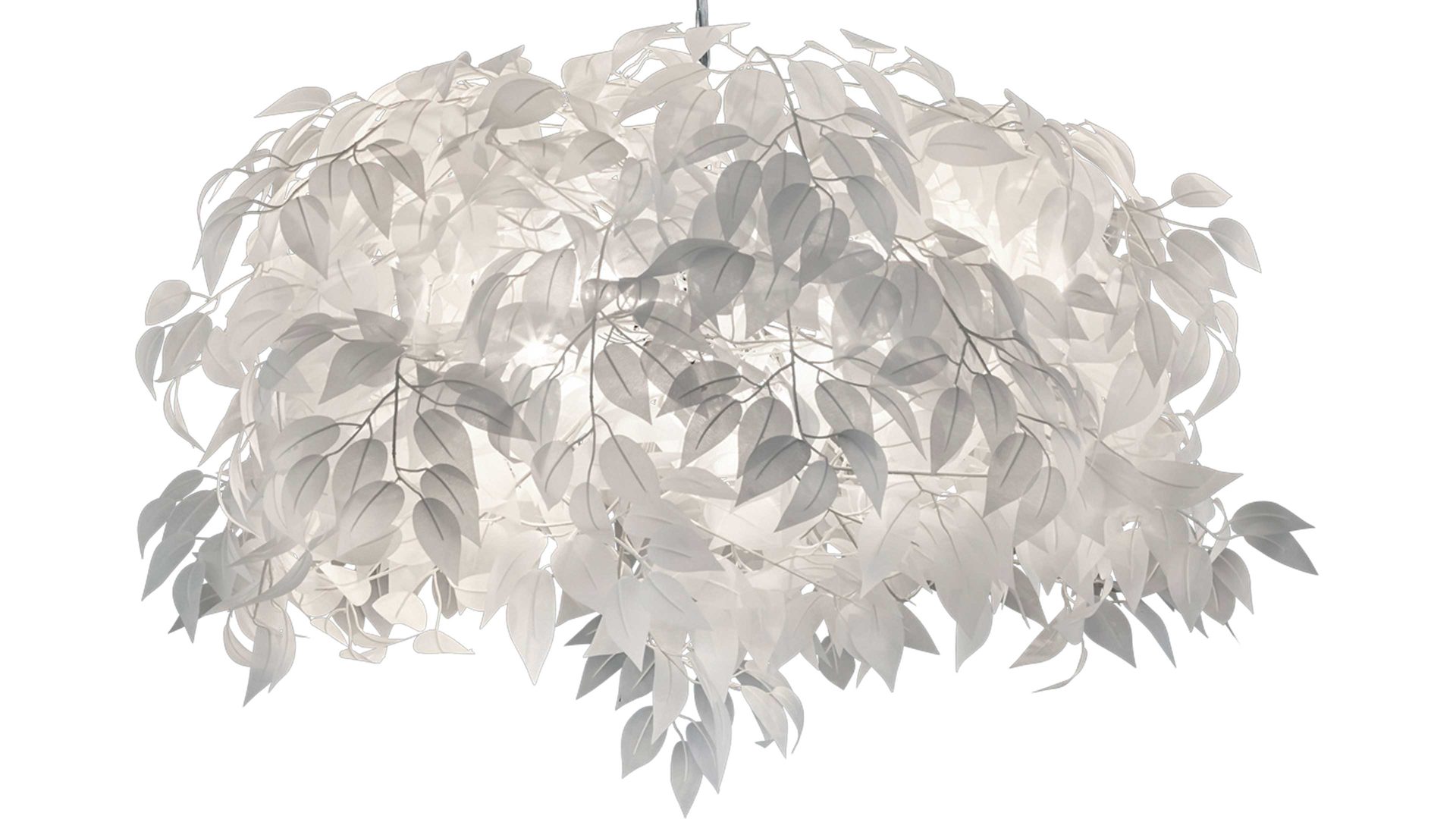 Pendelleuchte Reality leuchten aus Kunststoff in Weiß RL Pendelleuchte Leavy bzw. Hängelampe Weiß & Chrom - Durchmesser ca. 70 cm