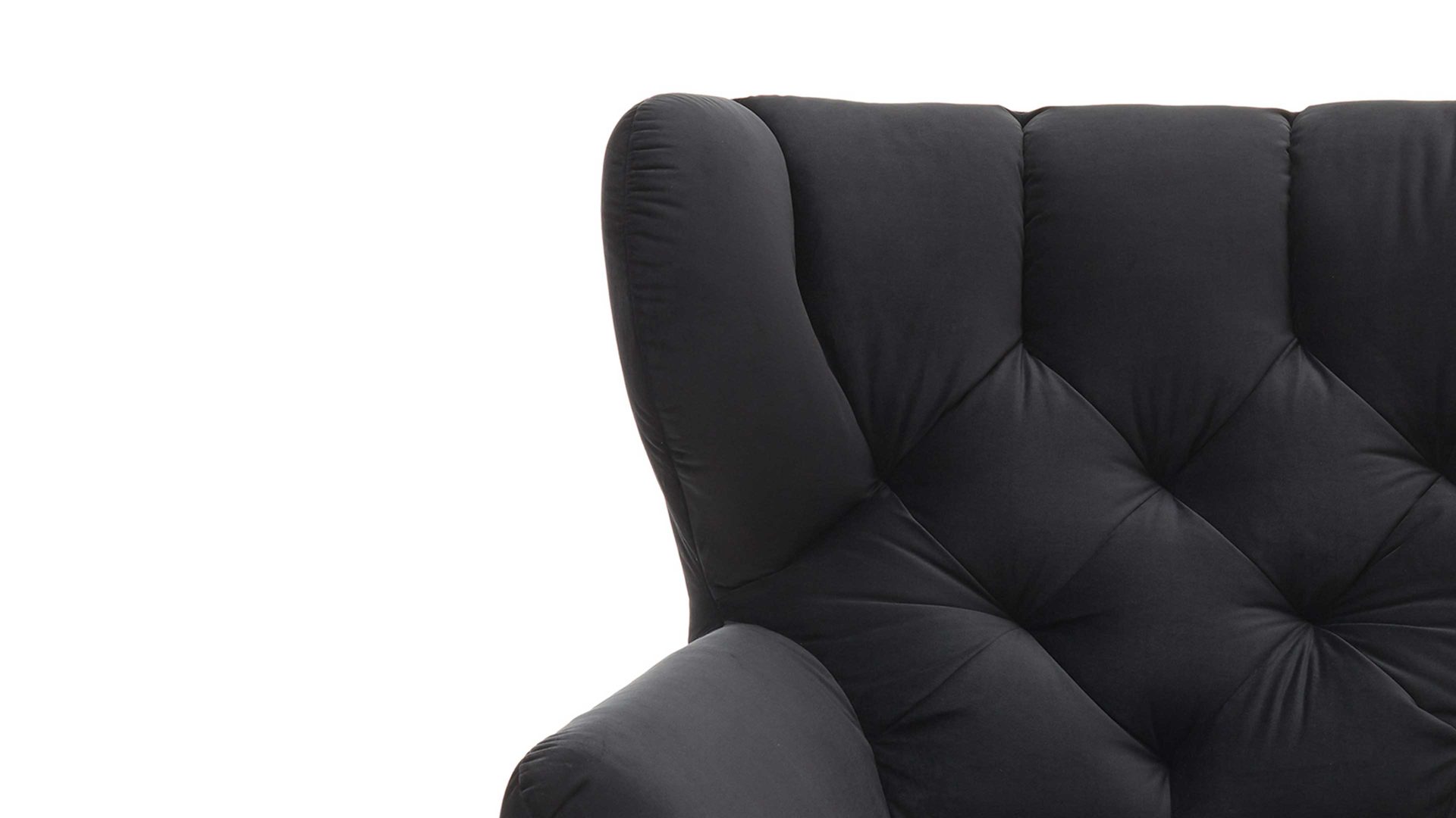 Polstersessel SOFAkultur aus Stoff in Schwarz SOFAkultur Programm SK 254 Sixty 2.0 - Polstersessel schwarzer Bezug Velvet & Chromfüße