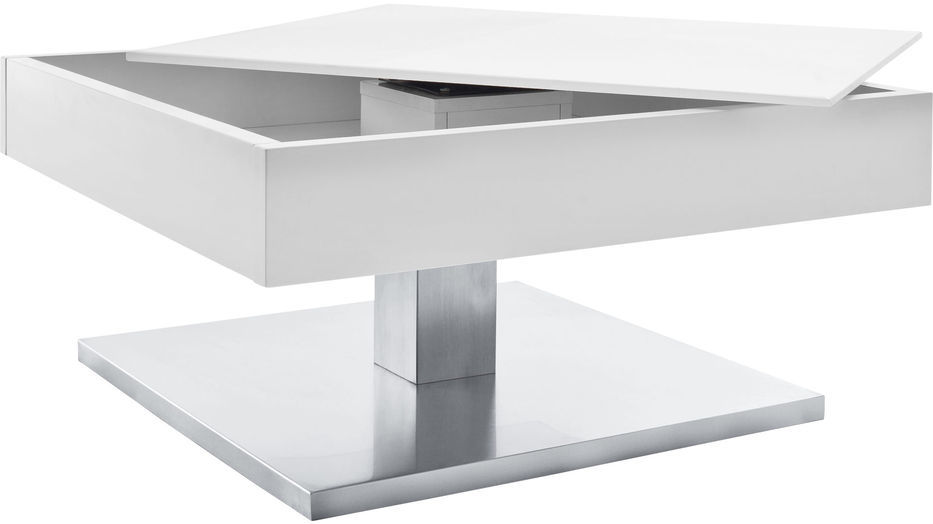 Couchtisch A better place furniture aus Holz in Weiß Couchtisch Mariko Weiß & Edelstahl – ca. 75 x 75 cm