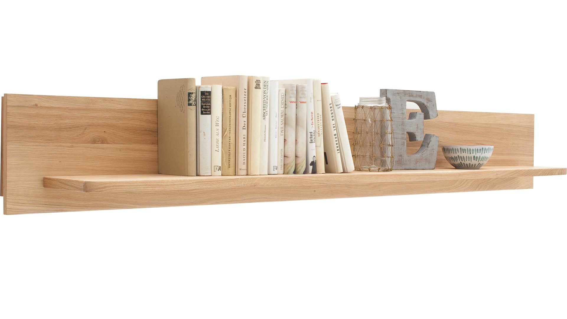 Wandregal Mca direkt aus Holz in Holzfarben Wohnprogramm Santori - Wandboard Eiche & Asteiche – Länge ca. 180 cm