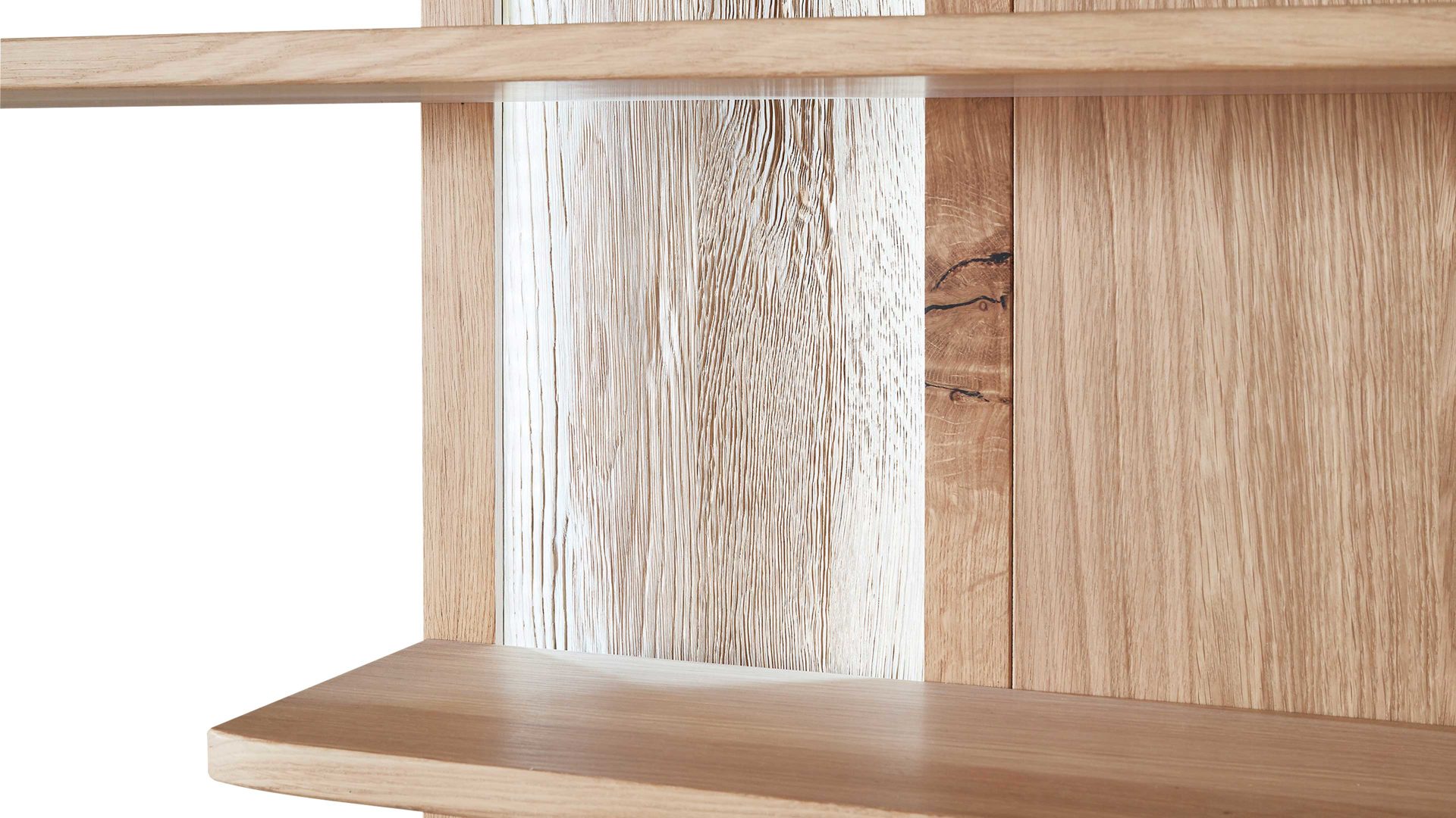 Wandregal Mca direkt aus Holz in Holzfarben Wohnprogramm Santori - Wandregal Eiche & Asteiche – drei Böden