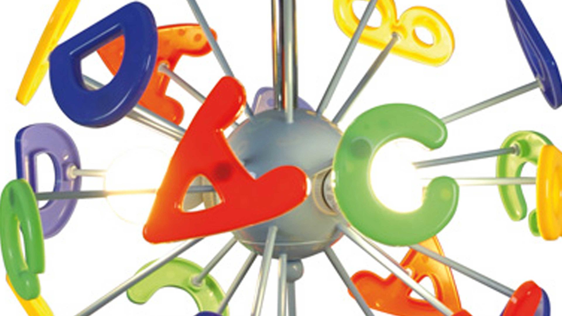 Kinderleuchte Näve aus Kunststoff in Mehrfarbig näve Kinderzimmer Hängelampe Buchstaben bunte Kunststoffbuchstaben - Duchmesser ca. 40 cm