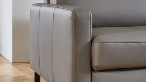 Zweisitzer COMFORT SMART aus Leder in Grau COMFORT SMART Anuk - Zweisitzer elefantfarbenes Leder Soft-Line – Länge ca. 142 cm