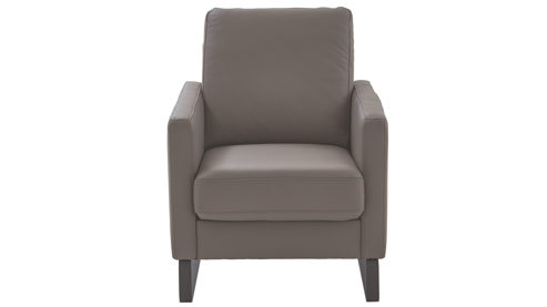 Sessel COMFORT SMART aus Leder in Grau COMFORT SMART Anuk - Sessel elefantfarbenes Leder Soft-Line