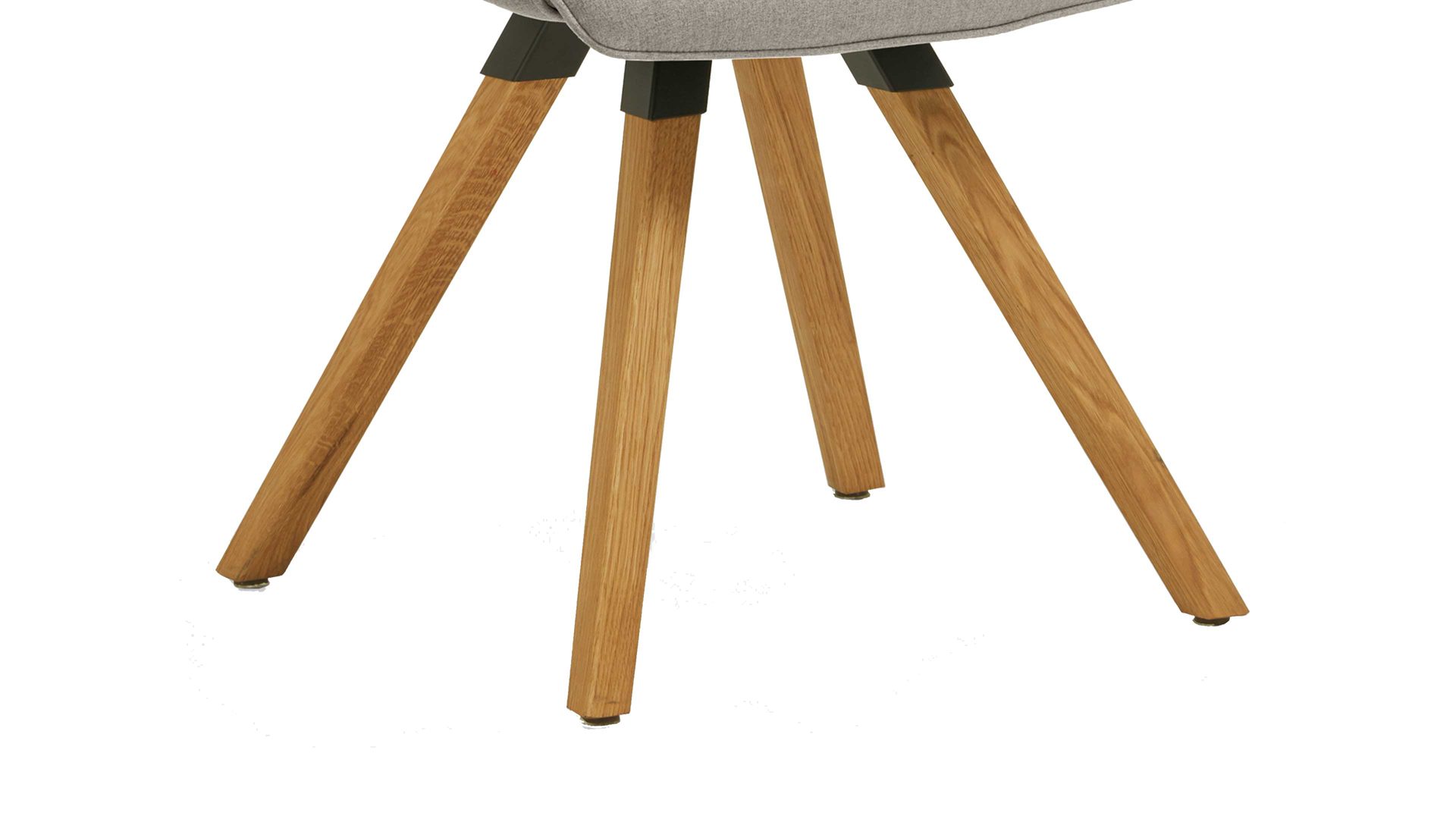 Vierfußstuhl Niehoff sitzmoebel aus Stoff in Hellgrau NIEHOFF SITZMÖBEL Armlehnstuhl Merlot Rückholfunktion - silberfarbener Webstoff Venice 859 & Wildeiche