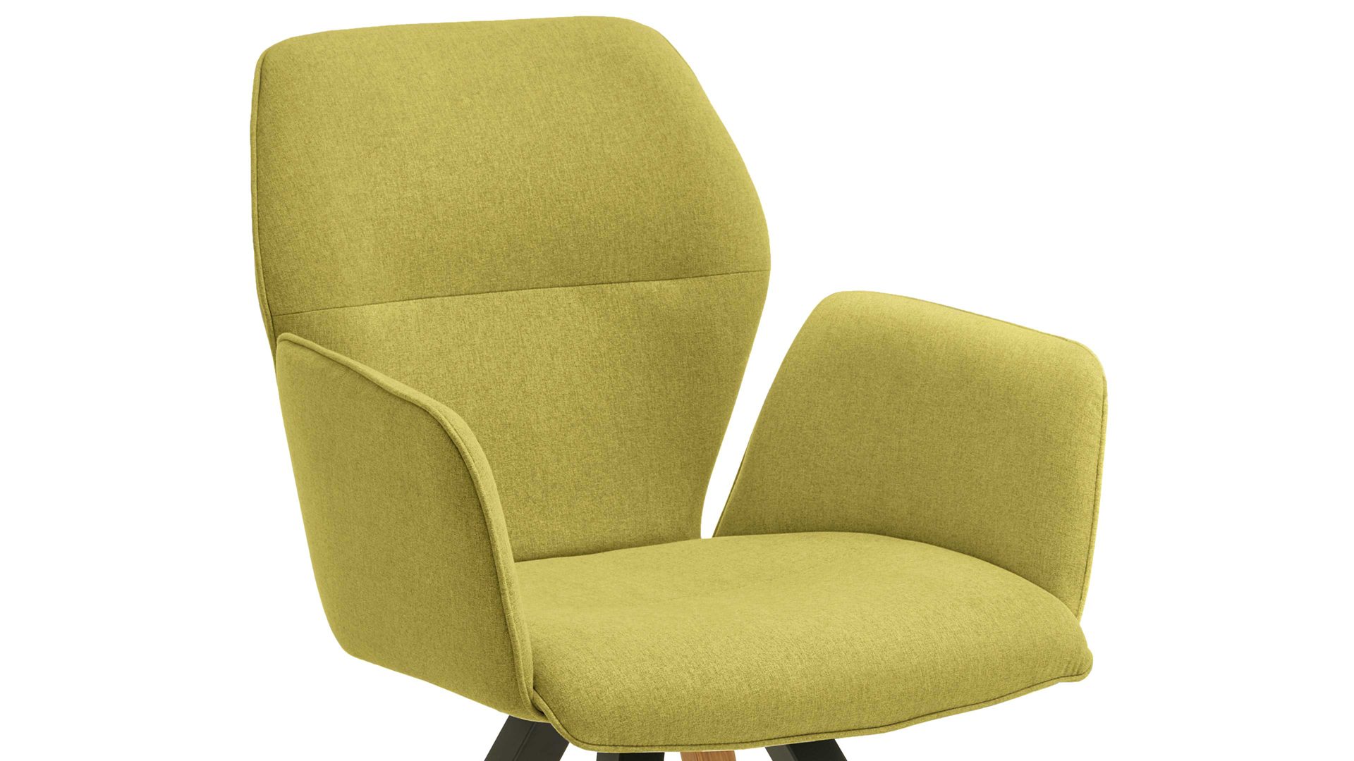 Vierfußstuhl Niehoff sitzmoebel aus Stoff in Hellgrün NIEHOFF SITZMÖBEL Armlehnstuhl Merlot Rückholfunktion - grüner Webstoff Venice 855 & Wildeiche