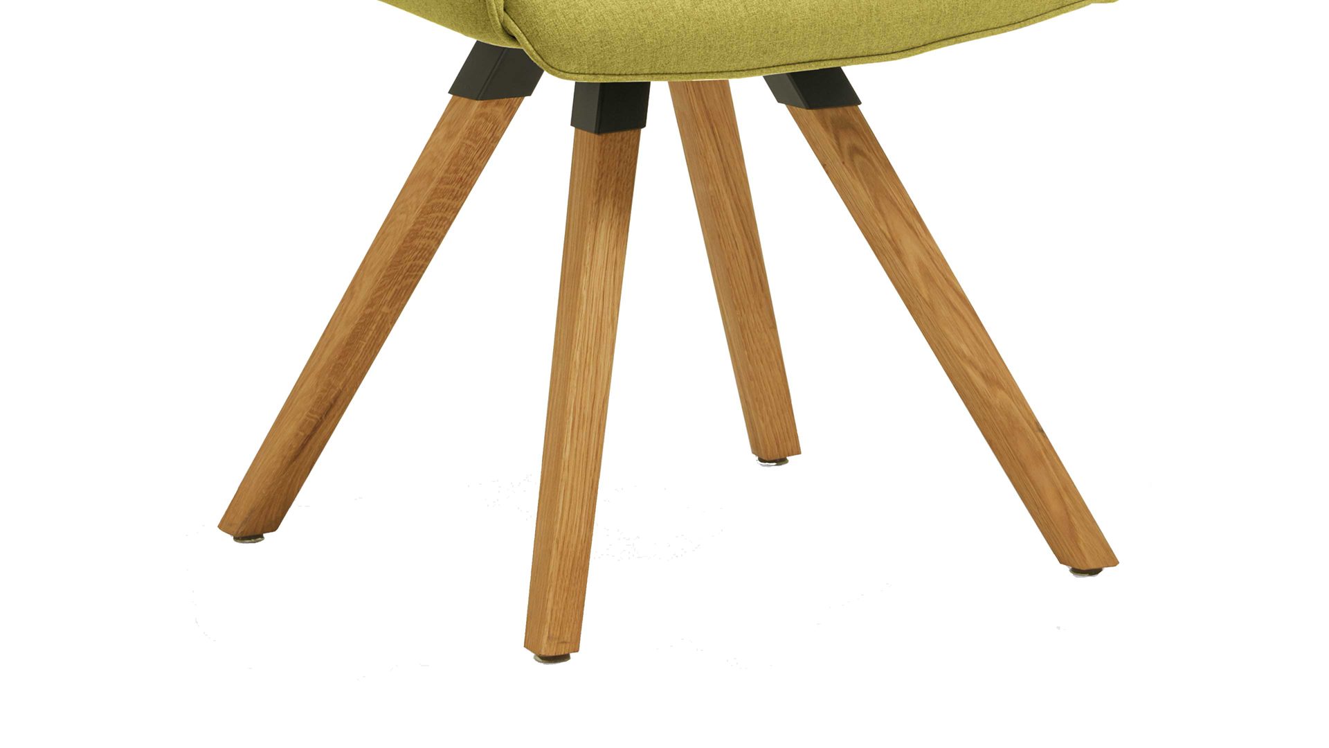 Vierfußstuhl Niehoff sitzmoebel aus Stoff in Hellgrün NIEHOFF SITZMÖBEL Armlehnstuhl Merlot Rückholfunktion - grüner Webstoff Venice 855 & Wildeiche