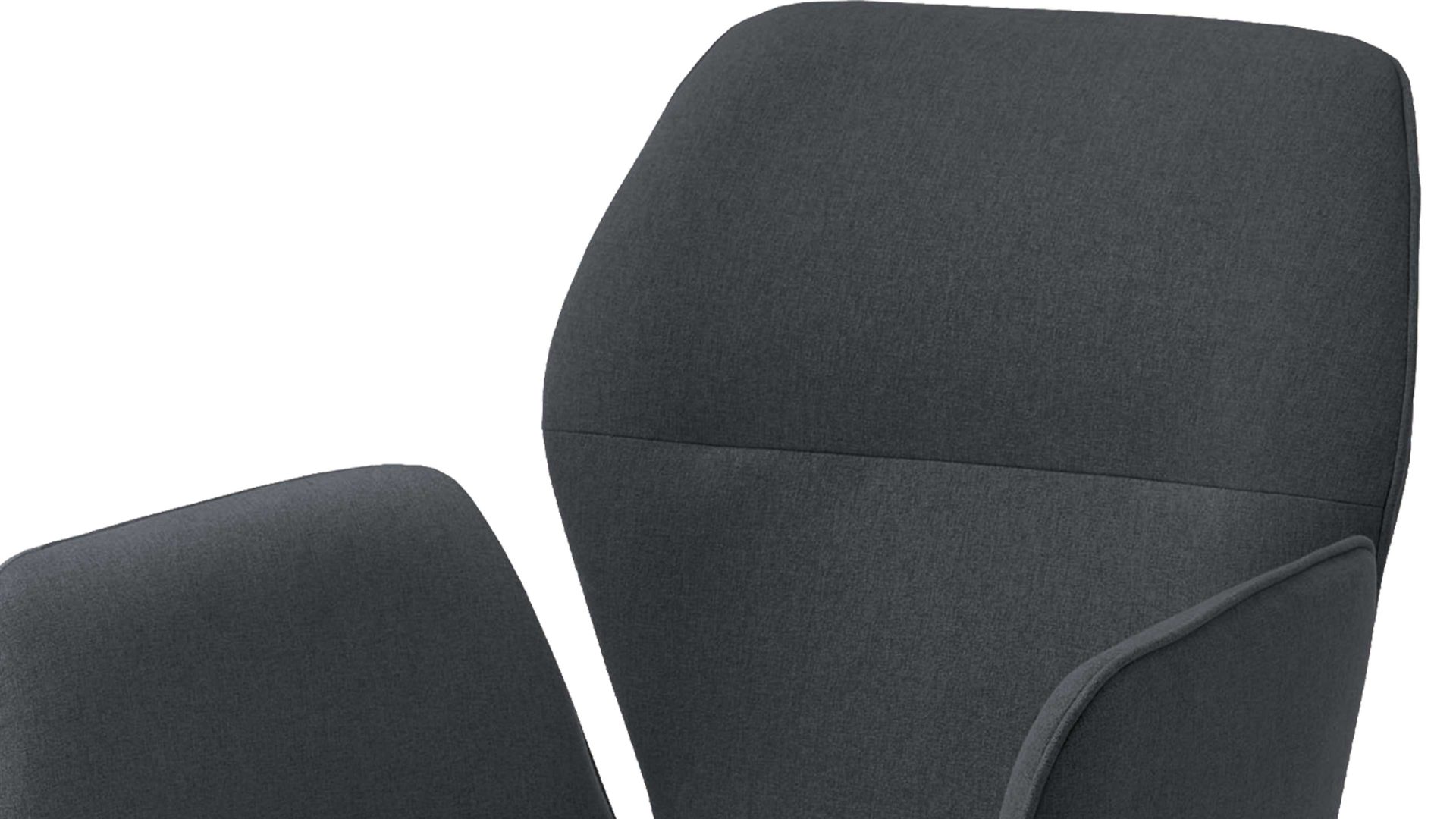 Vierfußstuhl Niehoff sitzmoebel aus Stoff in Dunkelgrau NIEHOFF SITZMÖBEL Armlehnstuhl Merlot graphitfarbener Webstoff Venice 850 & schwarzes Eisen