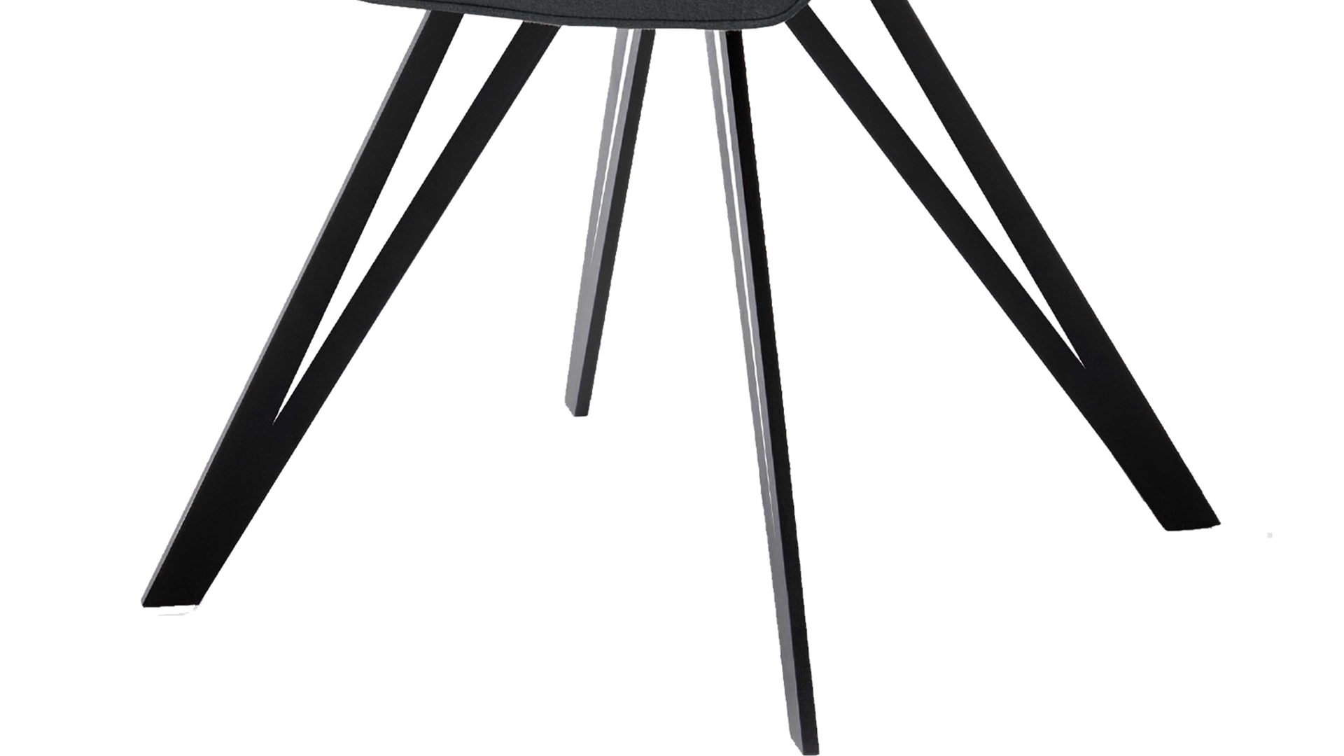 Vierfußstuhl Niehoff sitzmoebel aus Stoff in Dunkelgrau NIEHOFF SITZMÖBEL Armlehnstuhl Merlot graphitfarbener Webstoff Venice 850 & schwarzes Eisen