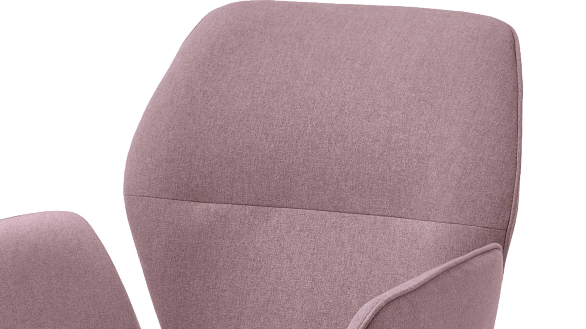 Vierfußstuhl Niehoff sitzmoebel aus Stoff in Lila NIEHOFF SITZMÖBEL Armlehnstuhl Merlot Rückholfunktion - auberginefarbener Webstoff Venice 852 & Wildeiche