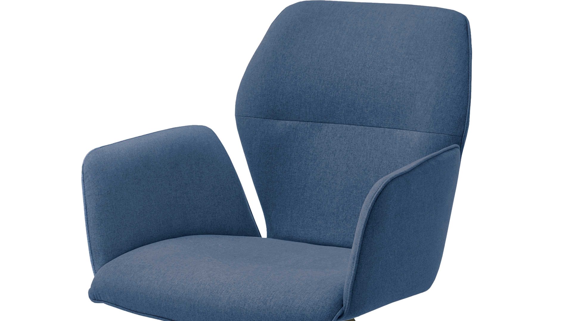 Vierfußstuhl Niehoff sitzmoebel aus Stoff in Blau NIEHOFF SITZMÖBEL Armlehnstuhl Merlot Rückholfunktion - blauer Webstoff Venice 854 & Wildeiche