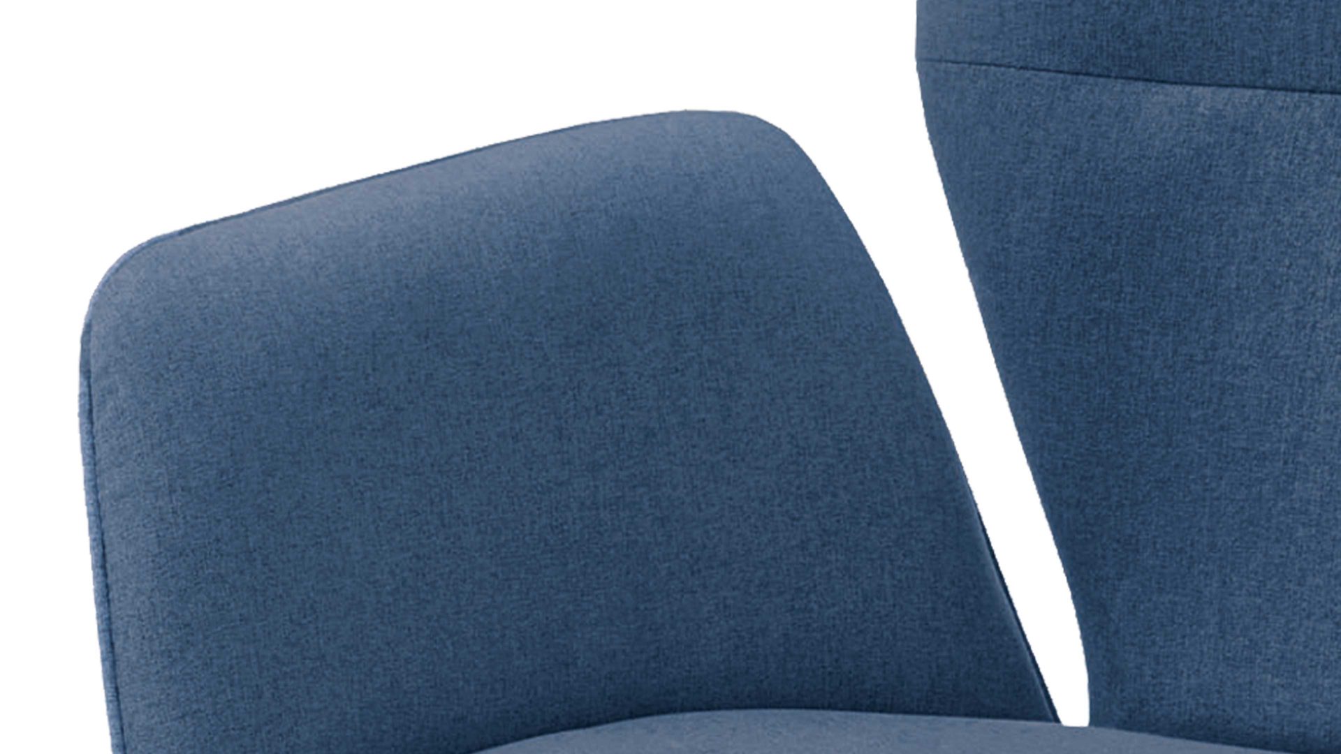 Vierfußstuhl Niehoff sitzmoebel aus Stoff in Blau NIEHOFF SITZMÖBEL Armlehnstuhl Merlot blauer Webstoff Venice 854 & schwarzes Eisen