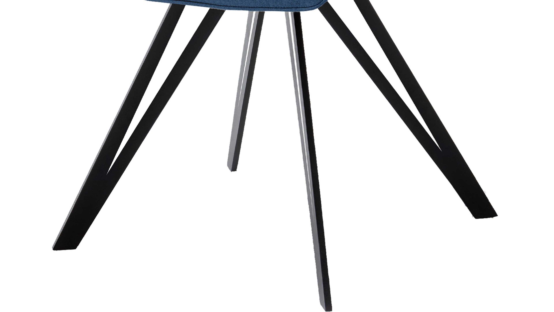 Vierfußstuhl Niehoff sitzmoebel aus Stoff in Blau NIEHOFF SITZMÖBEL Armlehnstuhl Merlot blauer Webstoff Venice 854 & schwarzes Eisen