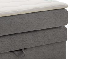 Boxspringbett Jockenhöfer aus Stoff in Grau Boxspringbett Eve graues Flachgewebe 142.09 – Liegefläche ca. 120 x 200 cm