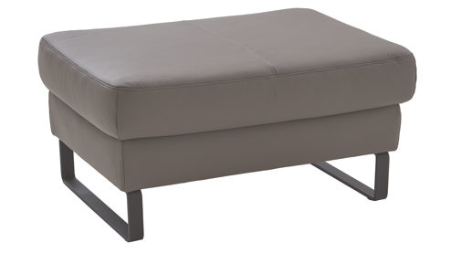 Polsterhocker COMFORT SMART aus Leder in Grau COMFORT SMART Anuk - Polsterhocker elefantfarbenes Leder Soft-Line – ca. 92 x 67 cm