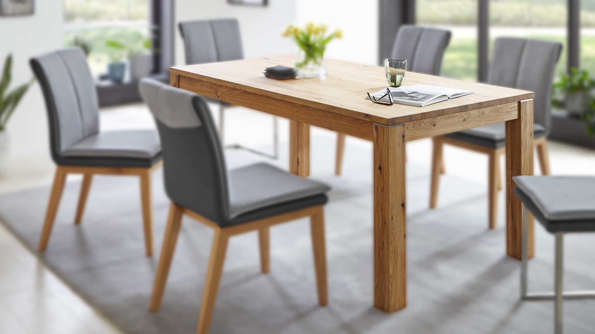 Auszugtisch Dudinger furniture aus Holz in Holzfarben Massivholz-Auszugtisch Ester Wildeiche – ca. 180-280 x 90 cm