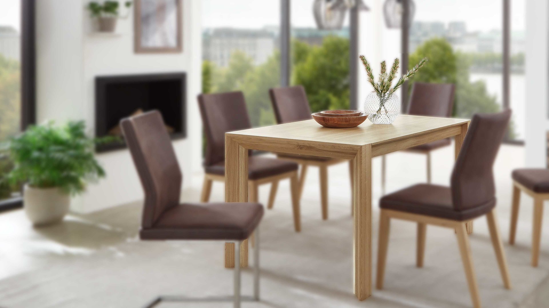 Esstisch Dudinger furniture aus Holz in Holzfarben Massivholz-Esstisch Marie Eiche – ca. 140 x 90 cm