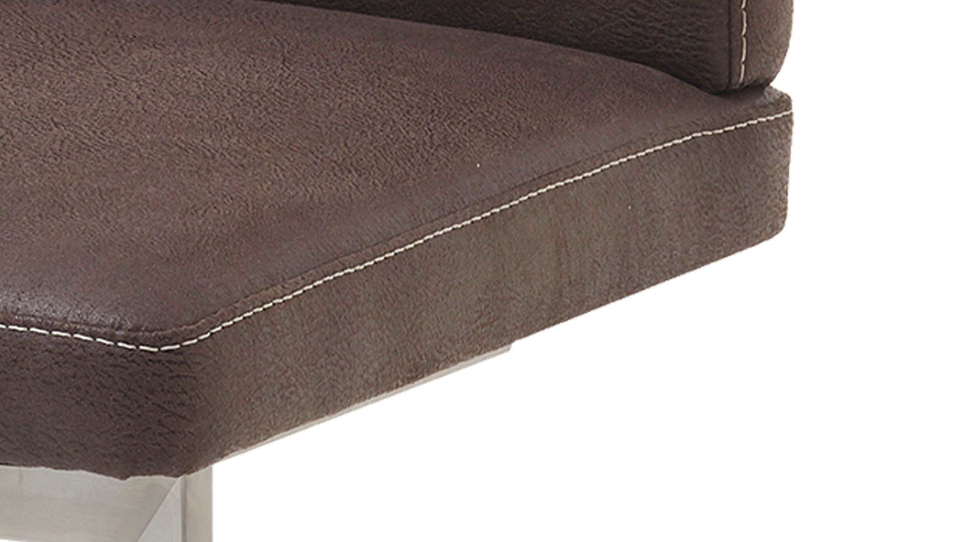 Schwingstuhl Dudinger furniture aus Stoff in Braun Schwingstuhl Larissa dunkelbrauner Stoffbezug & Edelstahlgestell