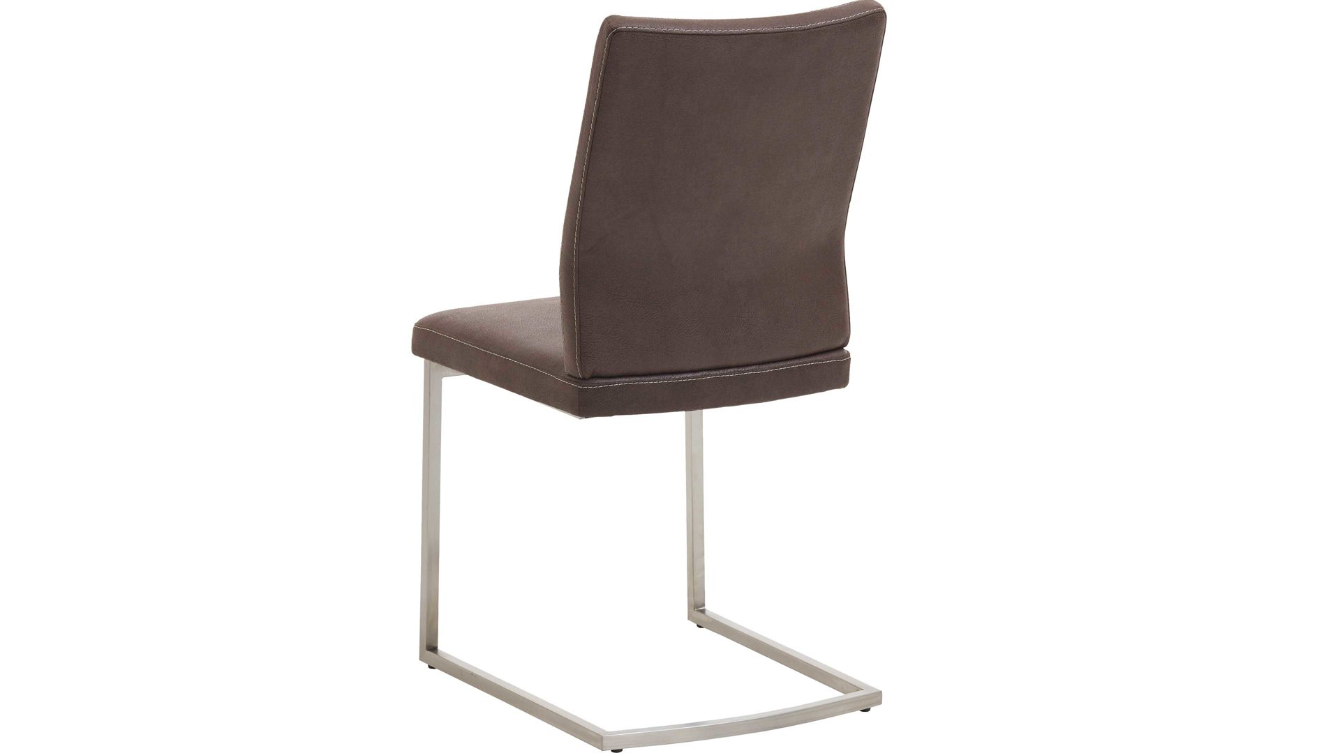 Schwingstuhl Dudinger furniture aus Stoff in Braun Schwingstuhl Larissa dunkelbrauner Stoffbezug & Edelstahlgestell