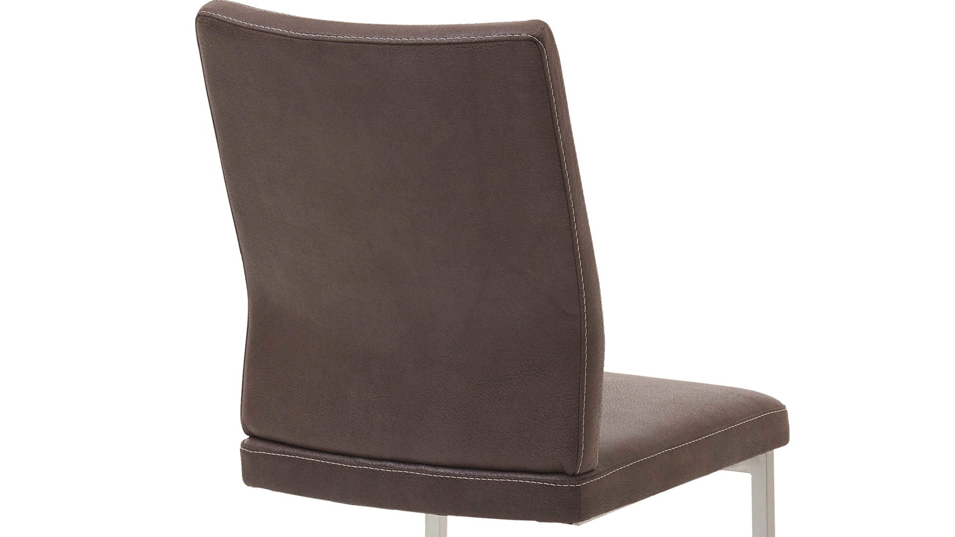 Schwingstuhl Dudinger furniture aus Stoff in Braun Schwingstuhl Larissa dunkelbrauner Stoffbezug & Edelstahlgestell