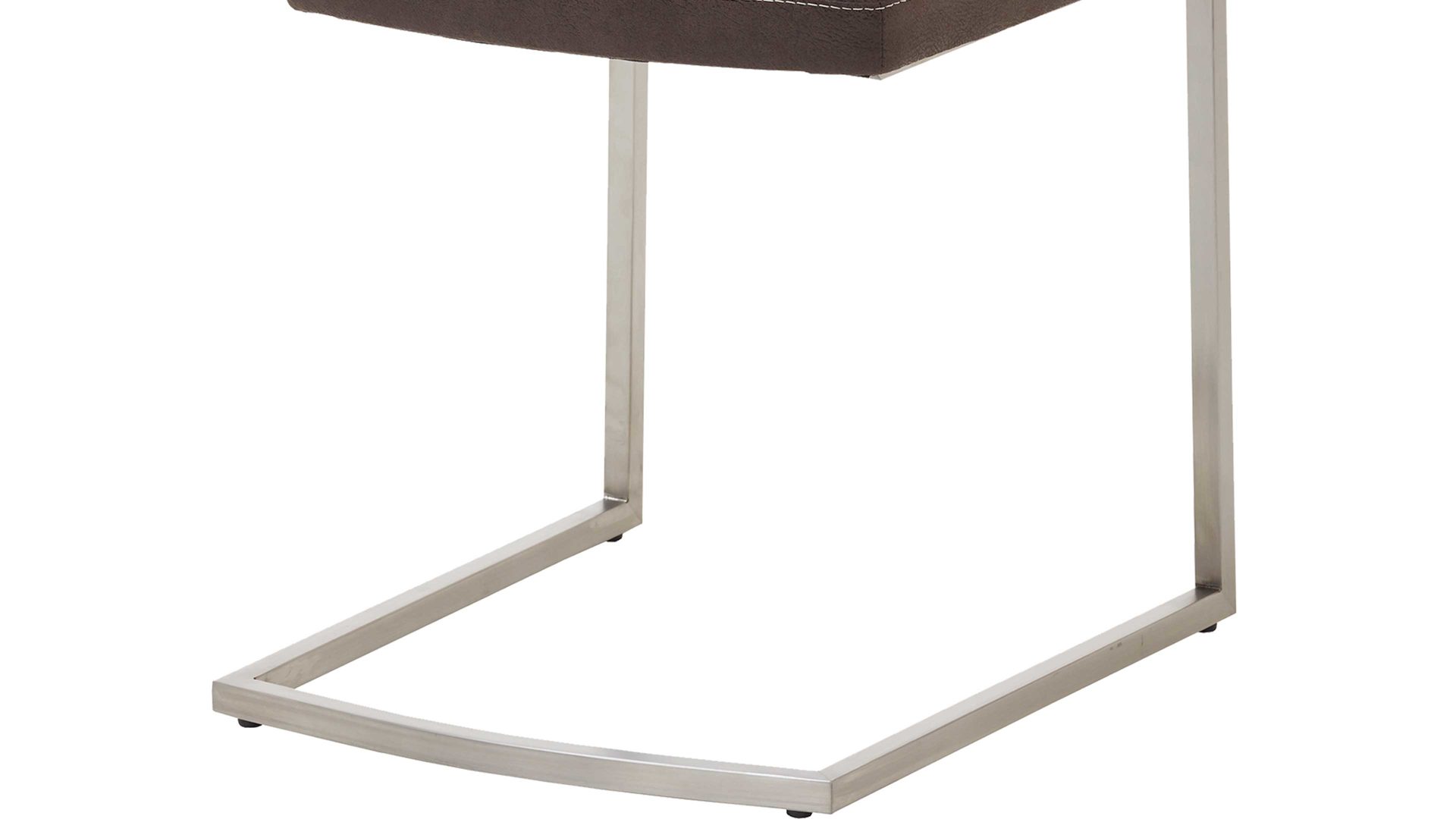 Schwingstuhl Dudinger furniture aus Stoff in Braun Schwingstuhl Larissa dunkelbrauner Stoffbezug & Edelstahlgestell