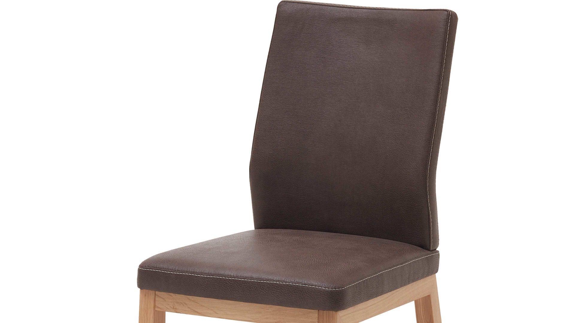 Vierfußstuhl Dudinger furniture aus Stoff in Dunkelbraun Vierfußstuhl Laura dunkelbrauner Stoffbezug & Eichenholzgestell