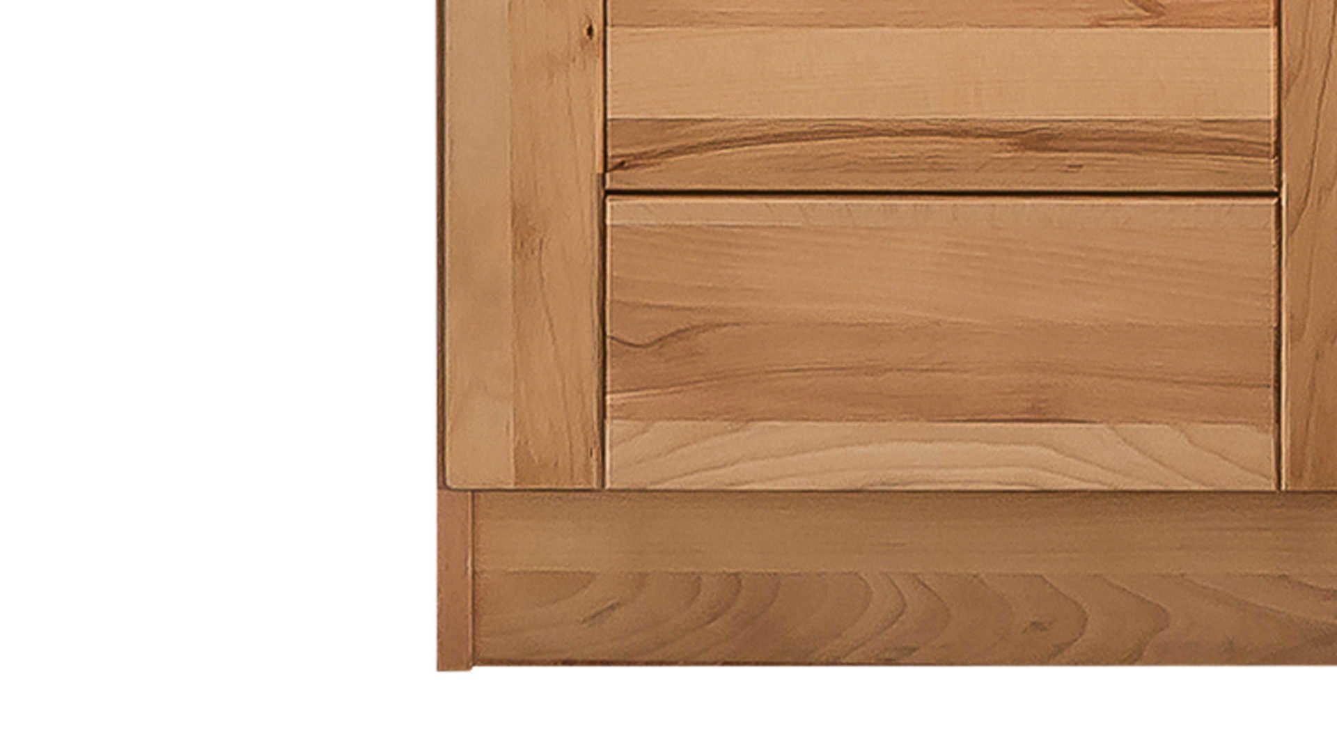 Kleiderschrank Elfo-möbel aus Holz in Holzfarben Kleiderschrank Tollow als Schlafzimmerschrank aus massiver Kernbuche geöltes Kernbuchenholz - Breite ca. 152 cm, zwei Holztüren, eine Spiegeltür