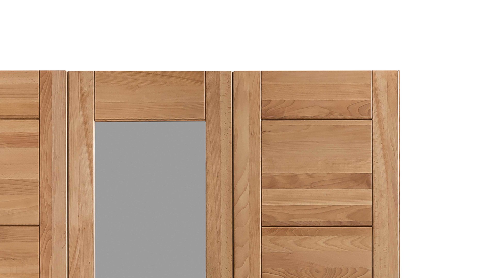 Kleiderschrank Elfo-möbel aus Holz in Holzfarben Kleiderschrank Tollow als Schlafzimmerschrank aus massiver Kernbuche geöltes Kernbuchenholz - Breite ca. 152 cm, zwei Holztüren, eine Spiegeltür