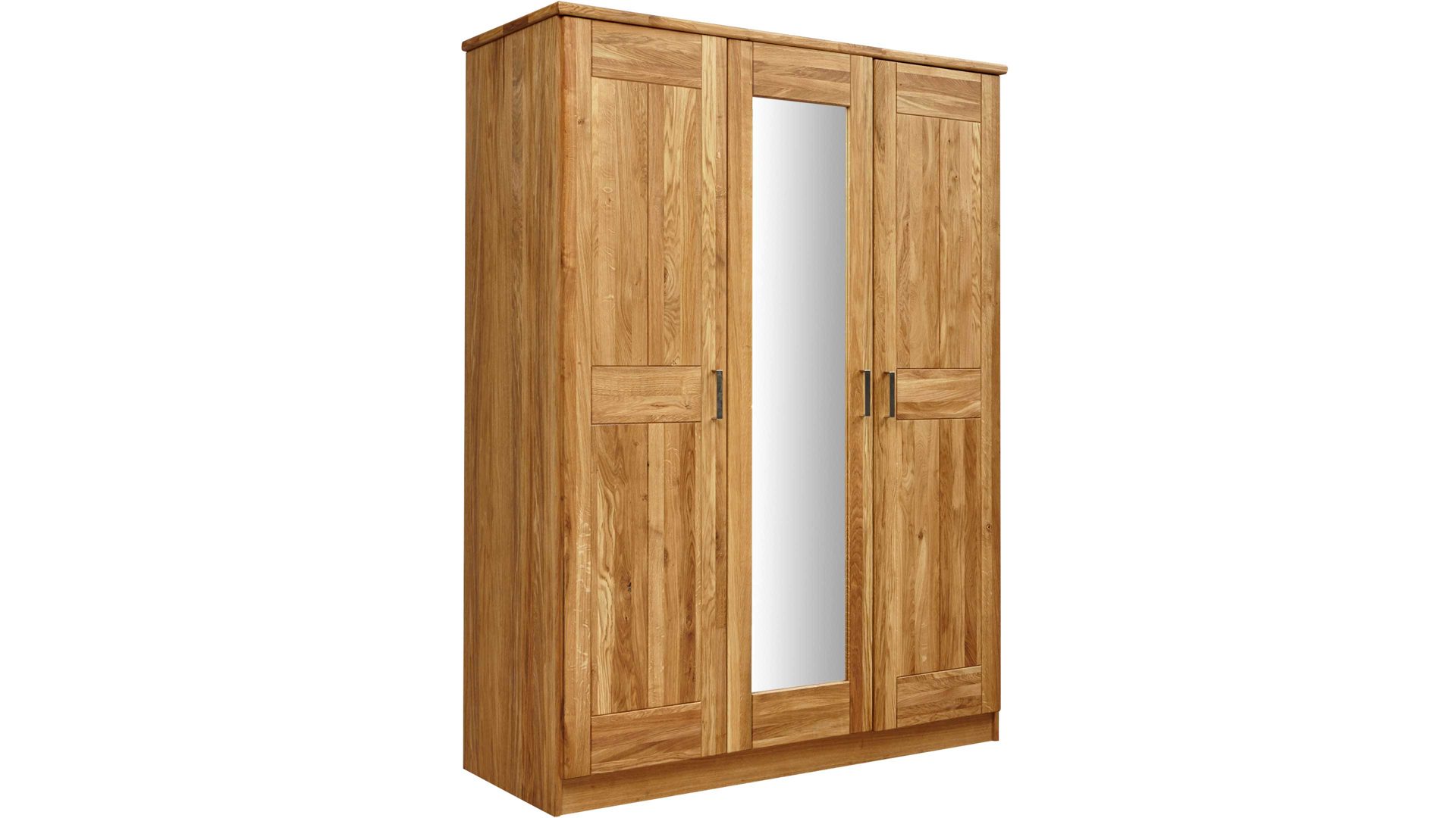 Kleiderschrank Elfo-möbel aus Holz in Holzfarben Kleiderschrank Toni mit Spiegeltür geölte Wildeiche – drei Türen, Breite ca. 152 cm