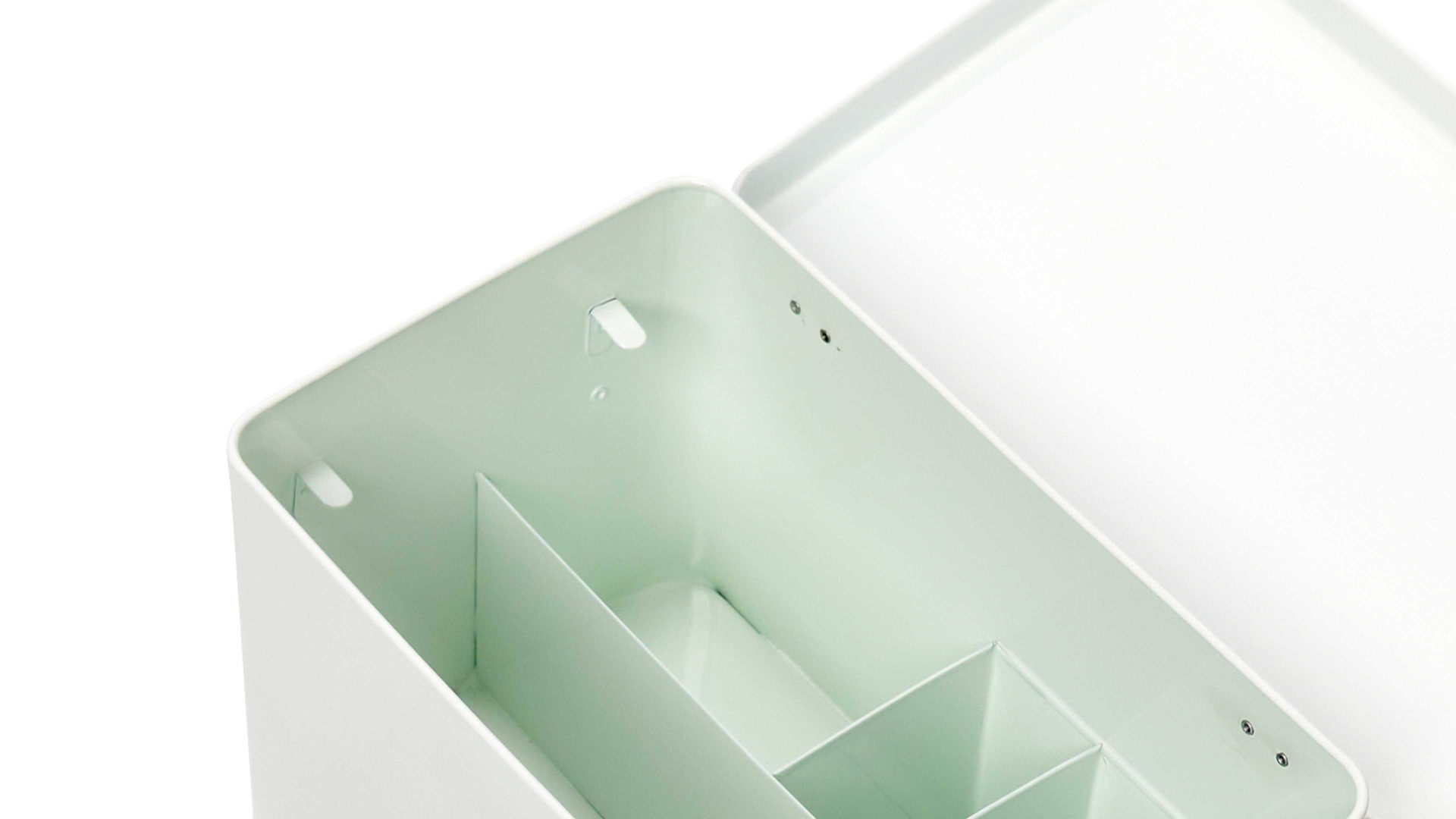 Ordnungsbox Zeller present aus Metall in Weiß Metall-Medizinbox weißes Metall - ca. 20 x 20 cm