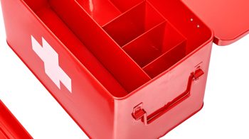 Ordnungsbox Zeller present aus Metall in Rot Medizinbox & Hausapotheke rotes Metall - ca. 32 x 20 cm