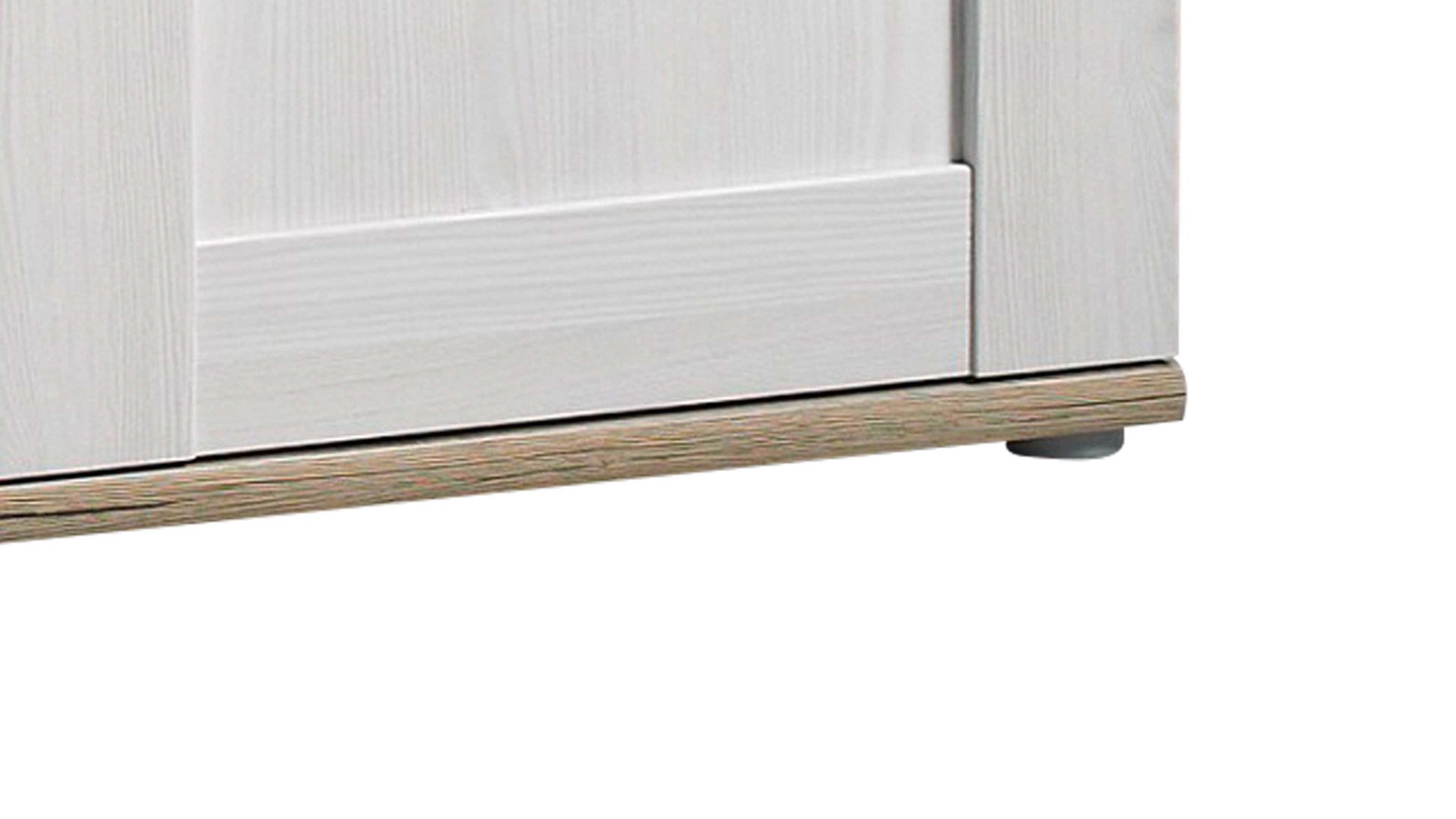 Sideboard Hbz meble aus Holz in Weiß Sideboard Romance Sibiu Lärche & San Remo hell – drei Türen, drei Schubladen