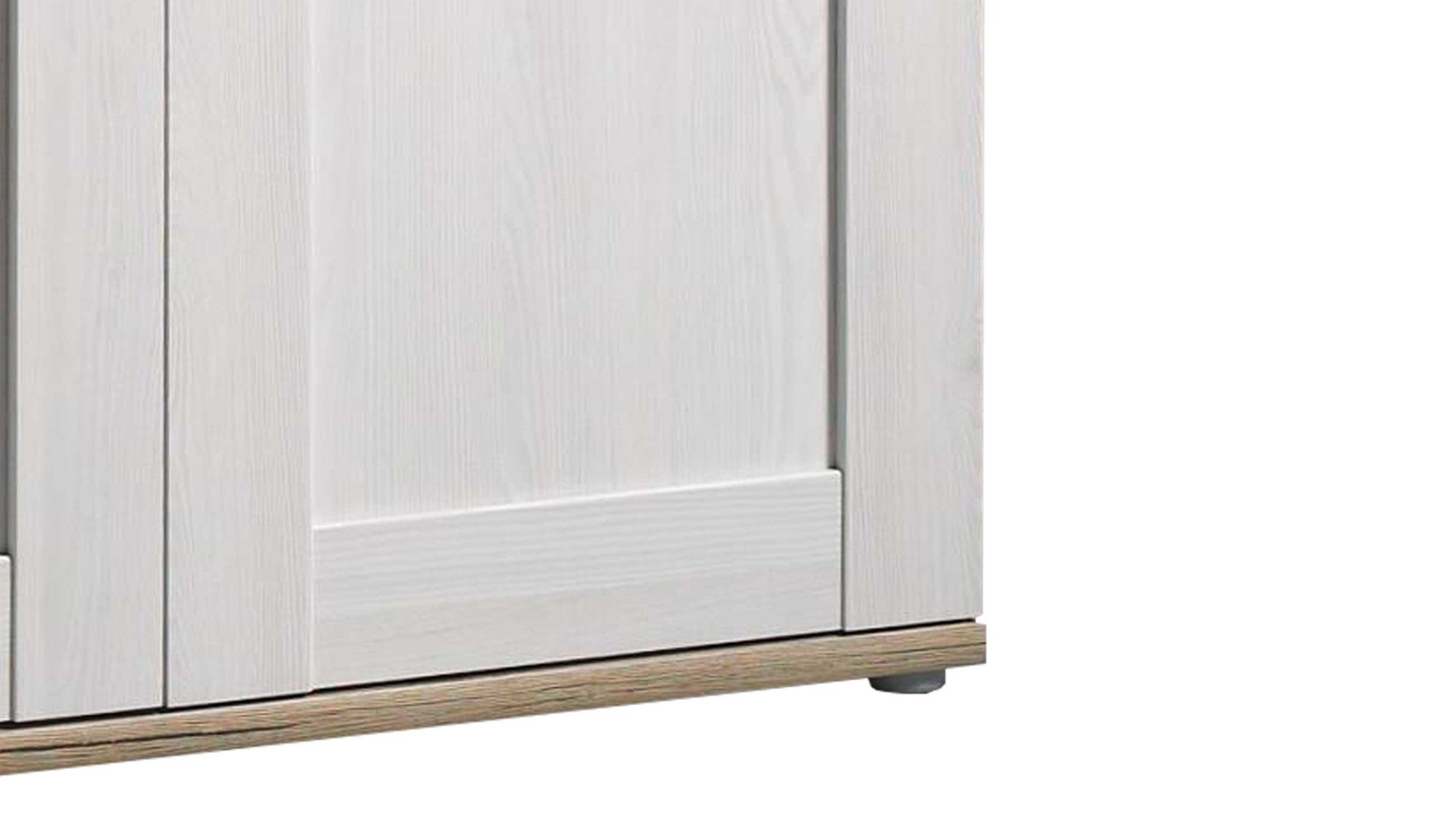 Sideboard Hbz meble aus Holz in Weiß Sideboard Romance Sibiu Lärche& San Remo hell– vier Türen, zwei Schubladen