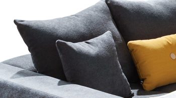 Ecksofa KAWOO aus Stoff in Dunkelgrau KAWOO Eckcouch Mustang dunkelgrauer Bezug Camaro 19 - Stellfläche ca. 300 x 225 cm