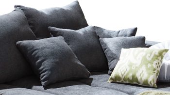 Ecksofa KAWOO aus Stoff in Dunkelgrau KAWOO Eckcouch Mustang dunkelgrauer Bezug Camaro 19 - Stellfläche ca. 300 x 225 cm