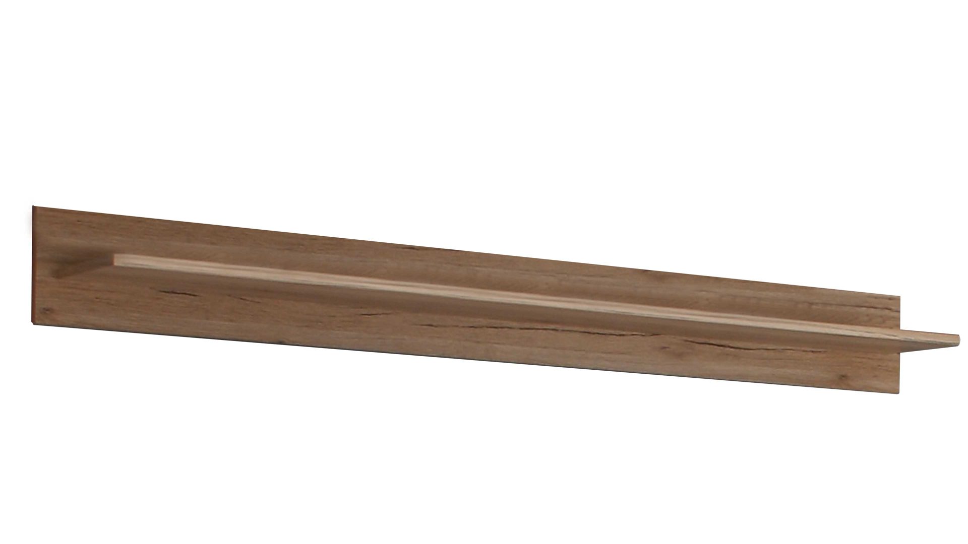 Wohnwand Hbz meble aus Holz in Weiß Wohnkombination Sibiu lärchefarbene & San Remo helle Kunststoffoberflächen – vierteilig
