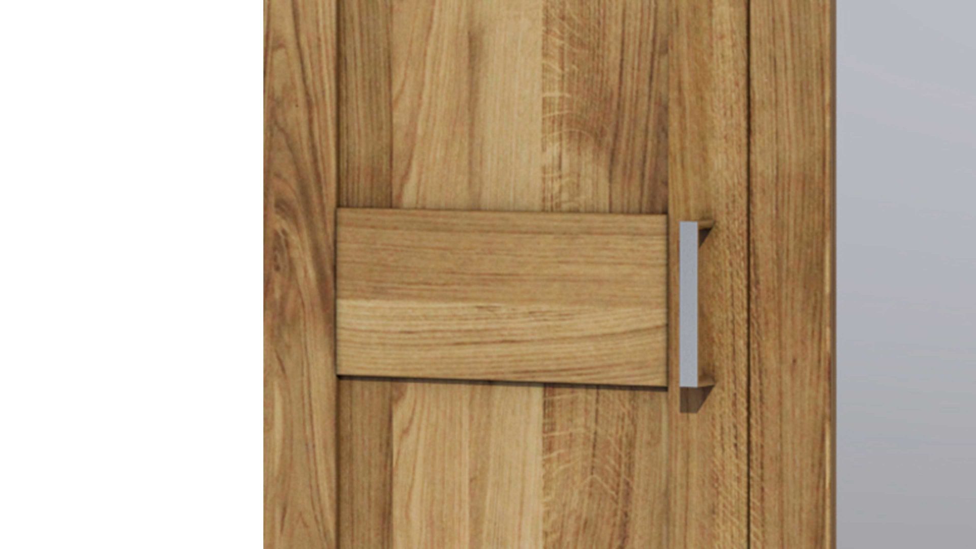 Kleiderschrank Elfo-möbel aus Holz in Holzfarben Kleiderschrank Toni mit Spiegeltür geölte Wildeiche – vier Türen, Breite ca. 202 cm