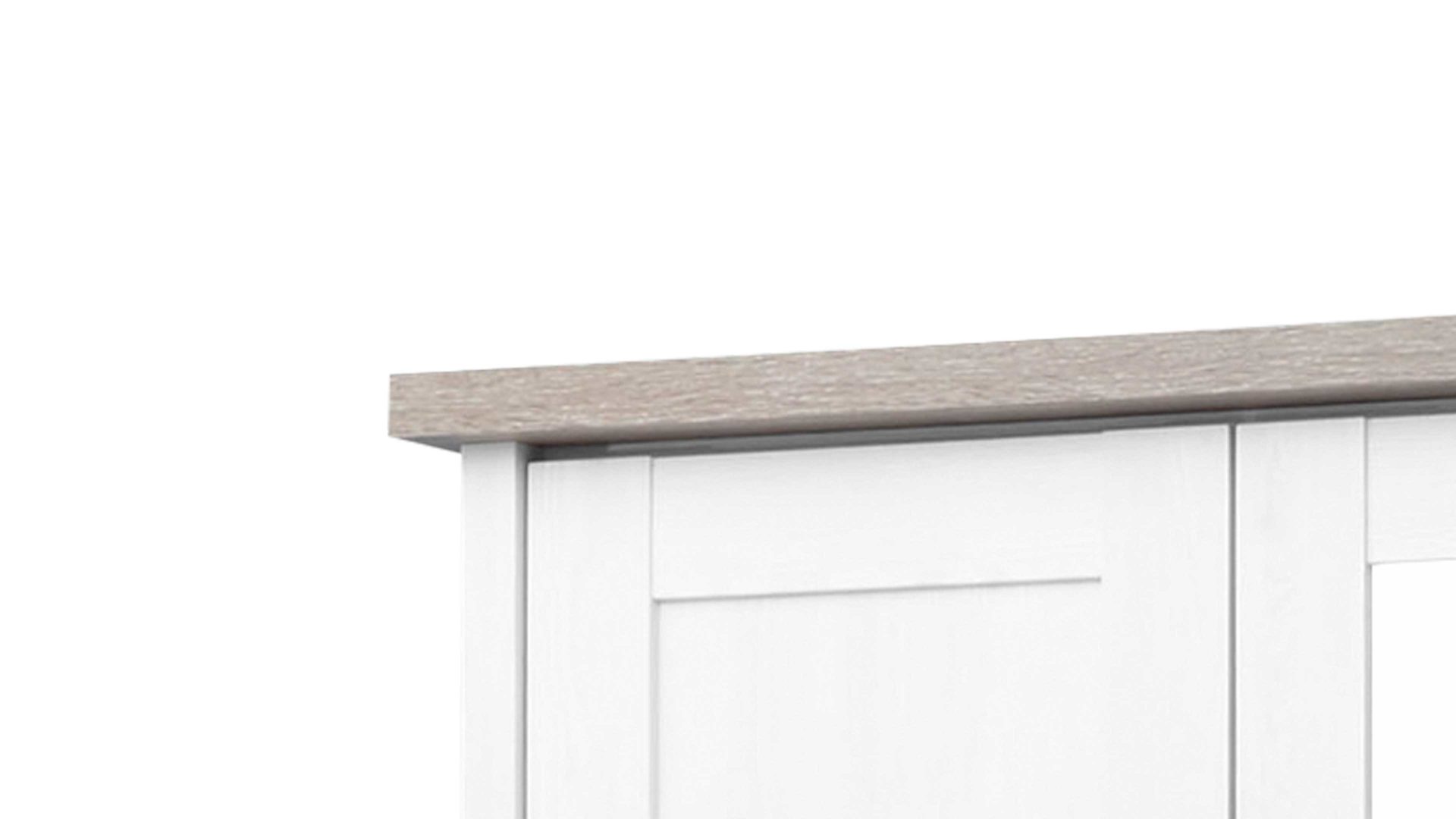 Kleiderschrank Pol-power aus Holz in Weiß Kleiderschrank weiße Pinie- & Trüffel -  Breite ca. 241 cm, fünf Türen