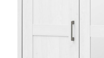 Kleiderschrank Pol-power aus Holz in Weiß Kleiderschrank weiße Pinie- & Trüffel -  Breite ca. 241 cm, fünf Türen