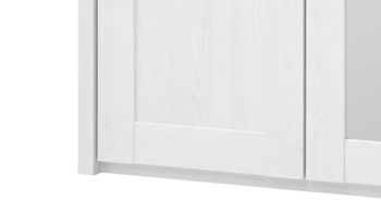 Kleiderschrank Pol-power aus Holz in Weiß Kleiderschrank weiße Pinie- & Trüffel -  Breite ca. 241 cm, fünf Türen