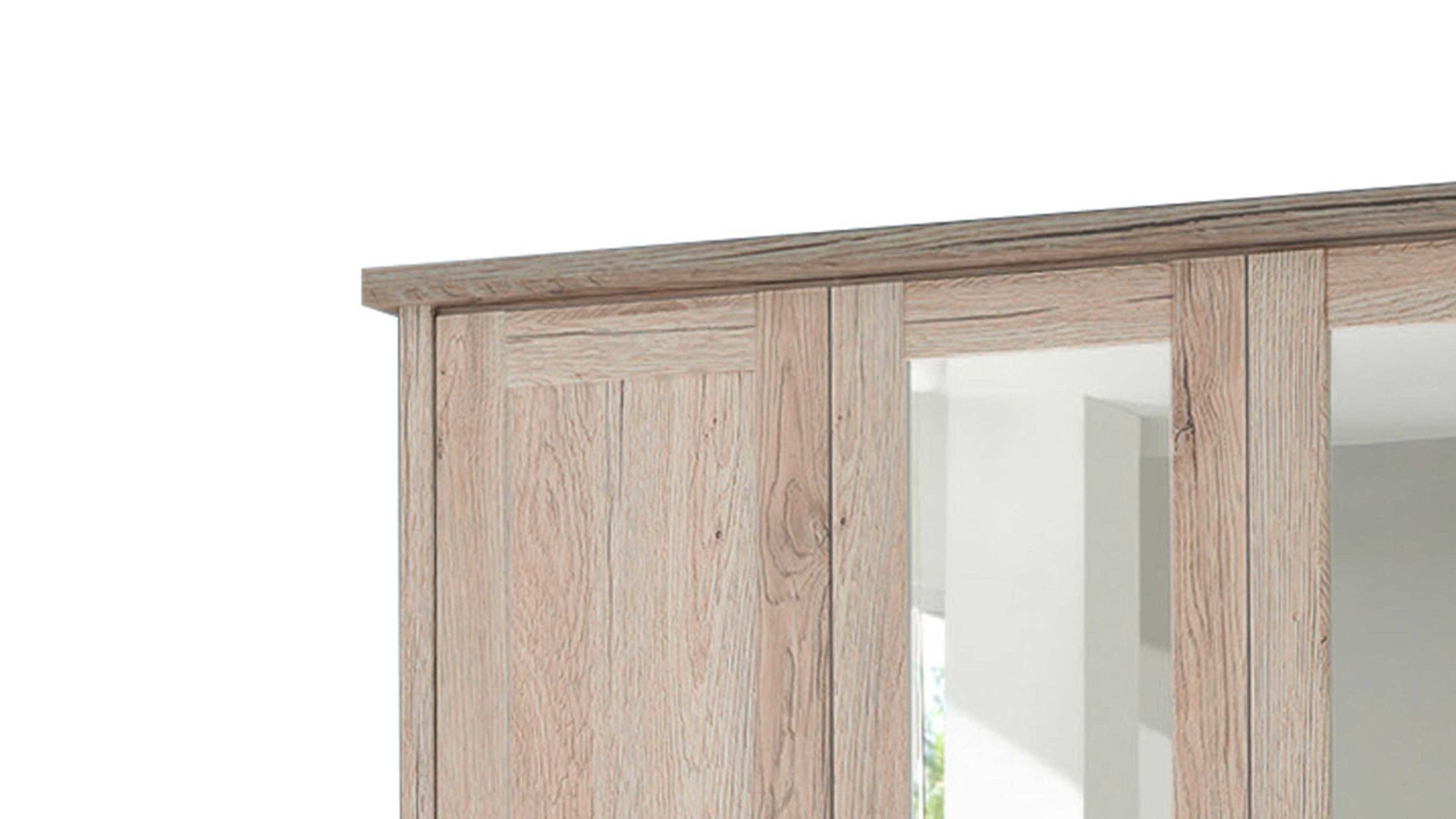 Kleiderschrank Pol-power aus Holz in Holzfarben Kleiderschrank helle San Remo Eiche - Breite ca. 241cm, fünf Türen