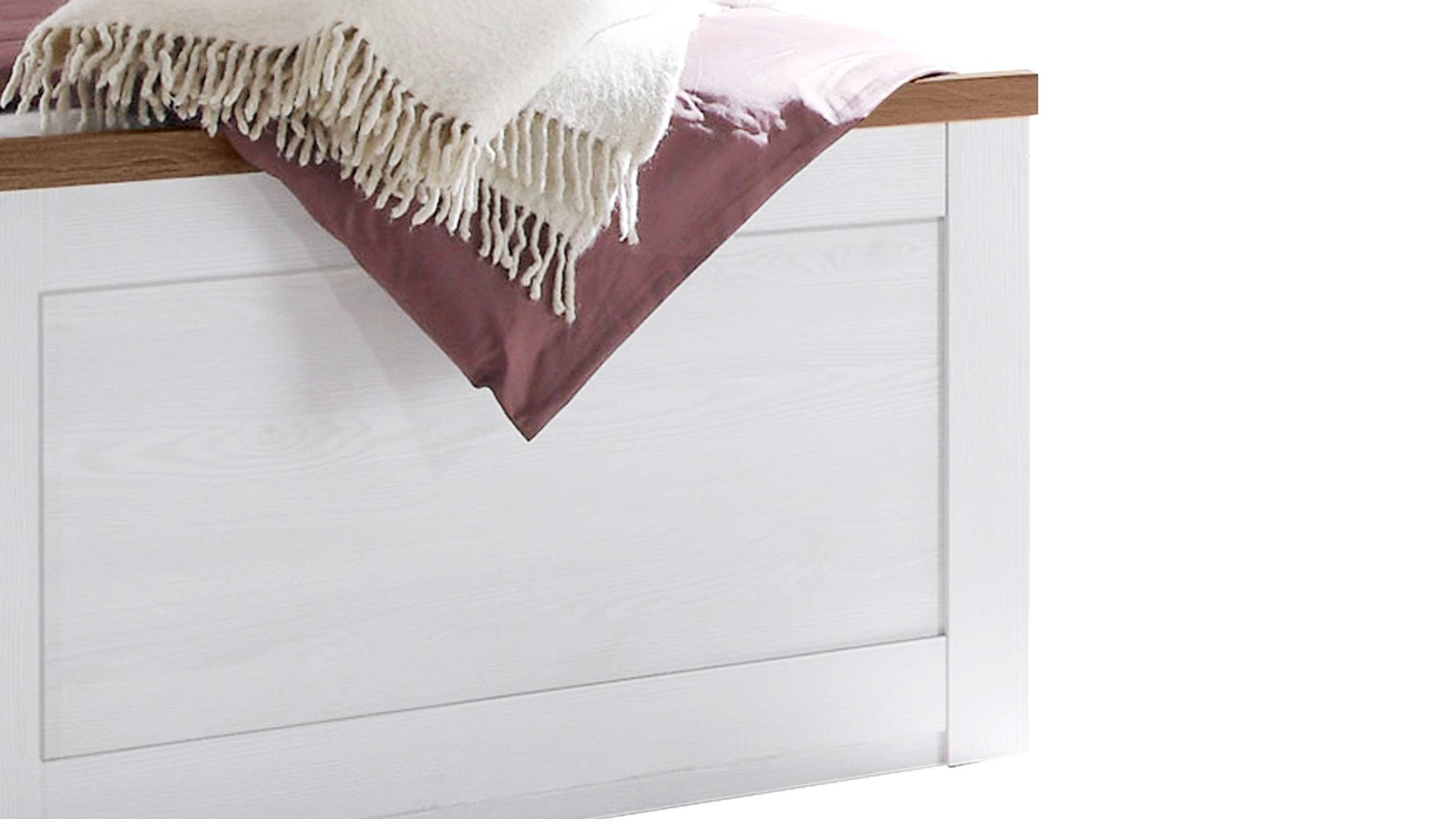 Funktionsbett Pol-power aus Holz in Weiß Komfortbettgestell weiße Pinie & Trüffel -  Liegefläche ca. 100 x 200 cm