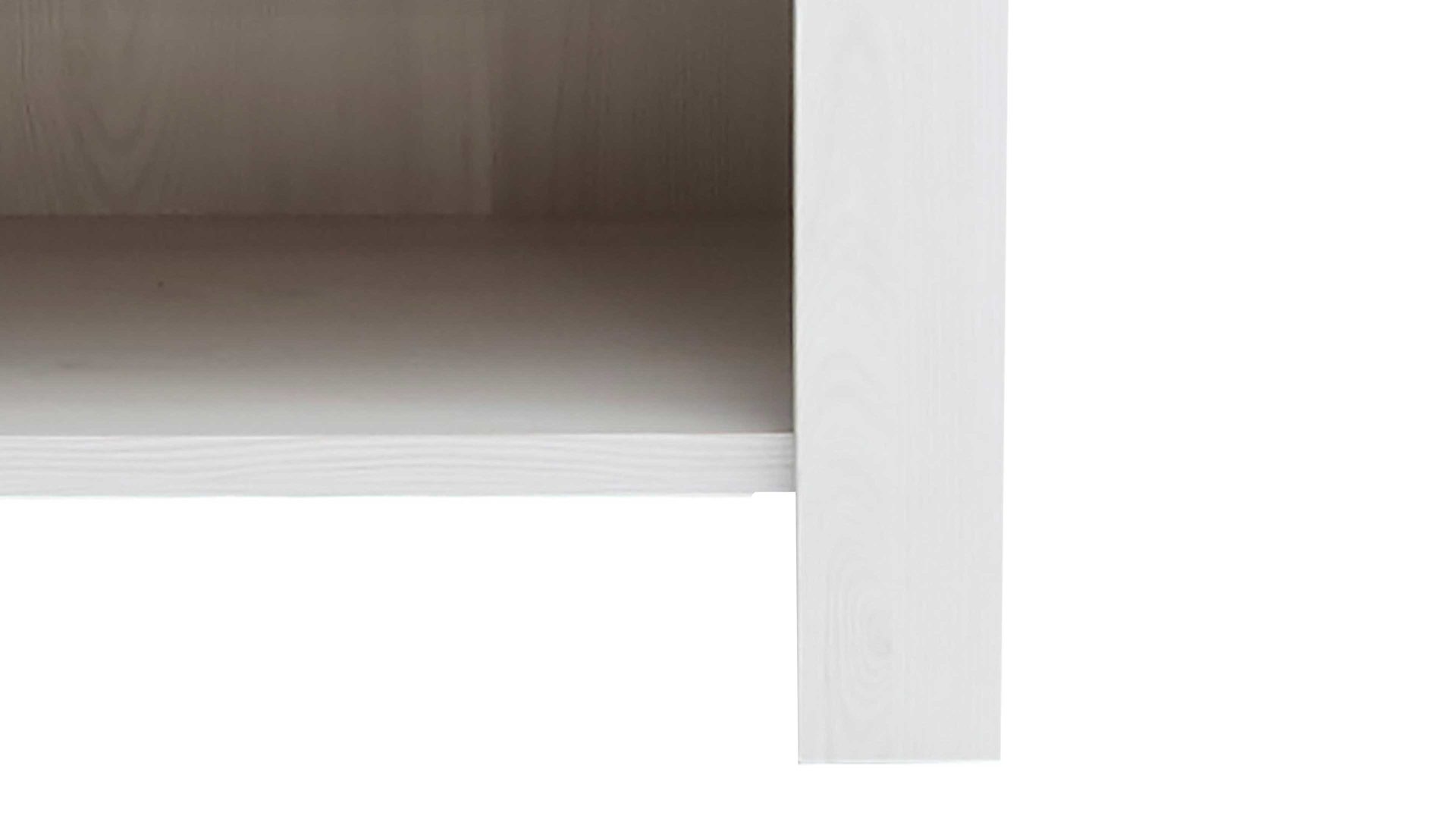 Nachtkommode Pol-power aus Holz in Weiß Nachtkommode weiße Pinie & Trüffel -  zwei Schubladen